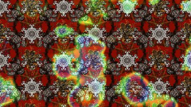 Çiçek ve yapraklı karalama şeklinde Raster çiçek deseni. Kahverengi renklerde bahar çiçekleri. Raster illüstrasyonu.