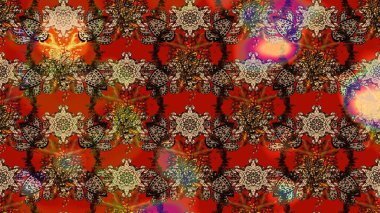 Raster illüstrasyonundaki çiçek desenli çizim. Suluboya tarzında kahverengi renkte çiçekler.