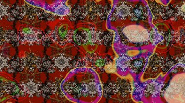 Sevimli çiçek raster deseni. Kahverengi renkli çiçekler. Renkli Bahar Teması eskiz kalıbı. Düz Çiçek Elementleri Tasarımı.