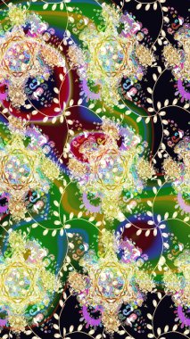 Renkli çizim kalıbı. Çiçek arkaplan. Çiçek duvar kâğıdı. Raster illüstrasyonu. Tarafsız renklerde şirin tekstil.