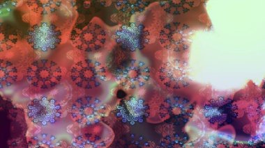 Üzerinde gelincikler ve vadi zambakları olan renkli çiçek desenli nakış deseni. Tekstil tasarımı için kahverengi renkli geleneksel halk çiçekleri buketi.