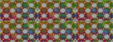 Kahverengi ve gri zarif küçük çiçekler ve kahverengi ve gri renkli komik böcekler, raster desen, illüstrasyon.