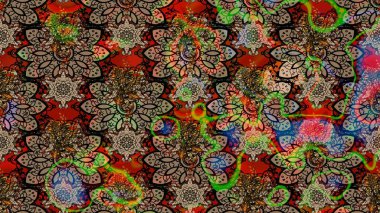 Tomurcukları çiçek olan sevimli bir çiçek deseni. Eskiz geçmişi. Raster illüstrasyonu. Kumaş, tekstil, duvar kağıdı baskısı için. Eski usul. Raster..