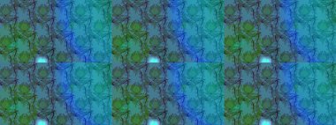 Mavi ve yeşil renkli çiçekler. Çiçekli karalama şeklinde Raster çiçek deseni. Yumuşak, bahar çiçekli arka plan.