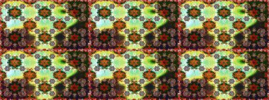 Kahverengi ve gri renklerde etnik çiçeklerle kusursuz bir desen. Raster Çiçek İllüstrasyonu güzel tekstil..