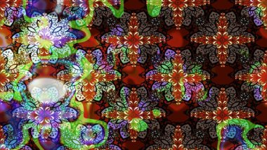 Raster illüstrasyonundaki çiçek desenli çizim. Kahverengi renkli çiçekler. Renkli Bahar Teması eskiz kalıbı. Düz Çiçek Elementleri Tasarımı.