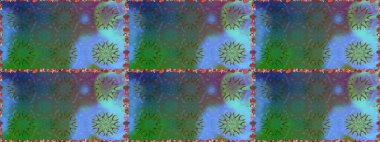 Soyut etnik raster kusursuz desen. Arkaplan dokusu, duvar kağıdı, mavi renkli çiçek teması. Kabile sanatı boho baskısı, klasik çiçek arkaplanı.