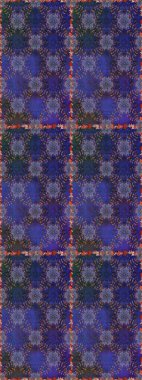 Mor ve mavi renkte çiçekler. Raster illüstrasyonunda kusursuz çiçek deseni.