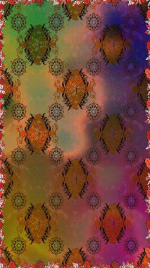 Sorunsuz çiçek deseni kaydırma kağıt, davet, el ilanı, afiş veya Web sitesi Web sitesi arka plan duvar kağıdı için kullanılabilir. Elle çizilmiş Raster resim. Doodle unsurları.