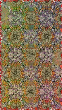 Çiçeksel kahverengi, pürüzsüz desen. Raster çiçek izi. Klasik taslak çizimi.