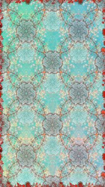 Hediye ambalaj kağıdı, tebrik kartları, posterler ve pankart tasarımı. Mavi renkli çiçekler. Raster düz çiçekleri pürüzsüz desen.