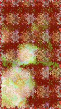 Renkli Bahar Temalı Kusursuz Arkaplan. Kahverengi renkli çiçekler. Sevimli çiçek raster deseni. Düz Çiçek Elementleri Tasarımı.