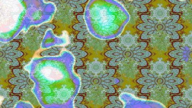 Suluboya çizimi. El çizimi. Çiçekli eskiz deseni. Yeşil renkte çiçekler.