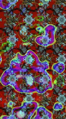 Çiçek desenli eskiz. Kırmızı renkte çiçekler. Renkli Bahar Teması eskiz kalıbı. Düz Çiçek Elementleri Tasarım Raster illüstrasyonu.