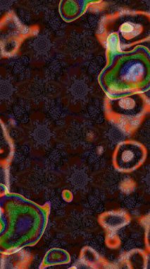 Raster illüstrasyonu. Çizim çiçek deseni duvar kâğıdı olarak kullanılabilir. Kahverengi renkte çiçekler.