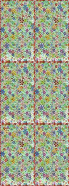 Raster Çiçek İllüstrasyonu güzel tekstil. Tarafsız renklerde etnik çiçeklerle kusursuz bir desen..