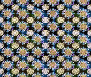 Raster stili kumaş deseni. Çiçekler suluboya desensiz.