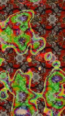 Düz Çiçek Elementleri Tasarımı. Renkli Bahar Teması eskiz kalıbı. Raster illüstrasyonu. Çiçek deseni. Chichi kumaş deseni çiz.