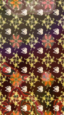 Çiçekli kahverengi ve bej çizim desenli. Klasik taslak çizimi. Raster Yumuşak kumaş deseni. Raster çiçek izi..