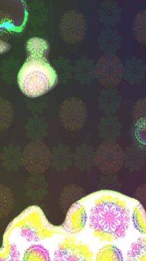 Raster illüstrasyonu. Suluboya çiçekli çiçek deseni. Gri ve yeşil renkli güzel tekstil.