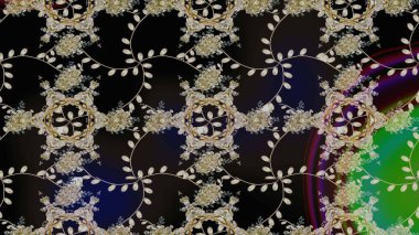 El çizimi, soyut ve süslü elementler. Klasik çiçekler. Yaz çiçekleri teması. Suluboya resim taklit Raster çizimi. Gri renkler.