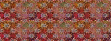 Parlak renkli çiçekleri ve kahverengi renkli yaprakları olan kusursuz çiçek desenleri. Halk tarzı. Moda baskıları için zarif bir şablon. Modern çiçek arkaplanı.