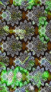 Küçük çiçekteki sevimli çiçek deseni. Modaya uygun kumaş deseni. Raster illüstrasyonu. Tony 'nin kumaş desenini çiz.