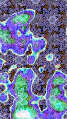 Güzel, parlak, pürüzsüz kumaş, tuval. Raster illüstrasyonu. Desen, çizim, çiçek sınırı. Çiçek çelengi. Kıvırcık, parlak örgü. Klasik eski arkaplan.