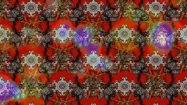 Çizim çiçek deseni duvar kâğıdı olarak kullanılabilir. Kahverengi renkli çiçekler. Raster illüstrasyonu.