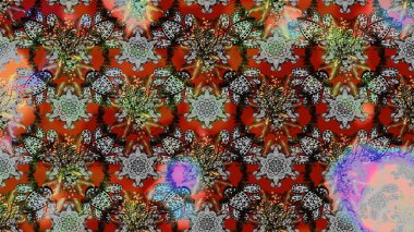 Şirin çiçekler. Çizgi çizimi kalıbı. Raster Moda kumaş deseni.