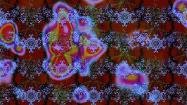 Kumaş desenli papatya çiçeği detayı. Kahverengi renkte çiçekler.