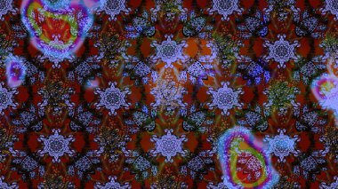 Çiçek desenli raster, kahverengi çizgi grafik desenli soyut raster arkaplan. Modern stil dokusu.