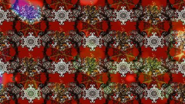 Küçük çiçekli yay deseni çiz. Raster illüstrasyonu. Suluboya tarzında kahverengi renkler üzerine.