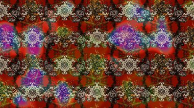 Şirin çiçek elementleri. Raster illüstrasyonu. Taslak desenli, modaya uygun kumaş deseni. Renkli Bahar Teması eskiz kalıbı. Düz Çiçek Elementleri Tasarımı.