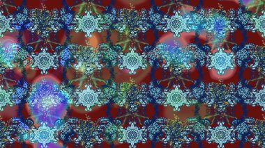 Raster illüstrasyonundaki çiçek desenli çizim. Mavi renklerde. Güzel kumaş deseni. Raster illüstrasyonu.