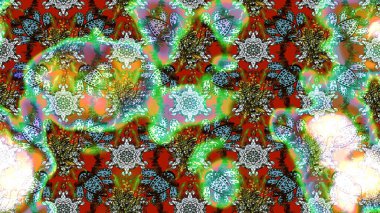 Çiçekli karalama şeklinde Raster çiçek deseni. Yumuşak, yeşil renkli yaz çiçekleri. Raster illüstrasyonu.