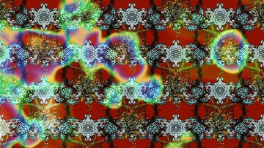 Çiçekli karalama şeklinde Raster çiçek deseni. Kahverengi renklerde bahar çiçekleri. Raster illüstrasyonu.