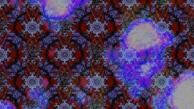 Çizim çiçek deseni duvar kâğıdı olarak kullanılabilir. Mor renkli çiçekler. Raster illüstrasyonu.