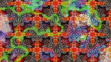 Raster illüstrasyonundaki çiçek desenli çizim. Kahverengi renkli çiçekler. Renkli Bahar Teması eskiz kalıbı. Düz Çiçek Elementleri Tasarımı.