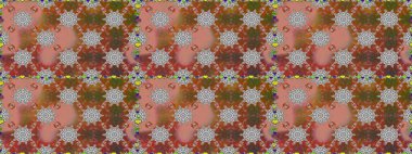 Tekstil için dikişsiz suluboya desen. Şirin çiçekli, desenli, kahverengi renkli, renksiz desenli. El çizimi çiçek pürüzsüz desen (taş)).