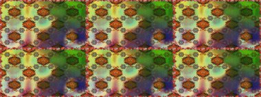 El çizimi dikişsiz sonbahar çiçekleri deseni. Tekstil ve kapak tasarımı için mükemmel. Renkli, yeşil, pürüzsüz desen. Yeşil renkli çiçekler. Doodle tarzı.