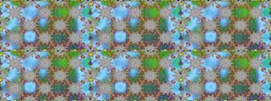 Raster illüstrasyonunda kusursuz çiçek deseni. Güzel kumaş deseni. Mavi renklerde. Raster illüstrasyonu.