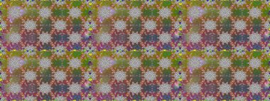 Düz Çiçek Elementleri Tasarımı. Raster illüstrasyonu. Gri renkli çiçekler. Asya tekstil tarzında. Renkli Bahar Temalı Kusursuz Arkaplan. Kusursuz çiçek deseni.