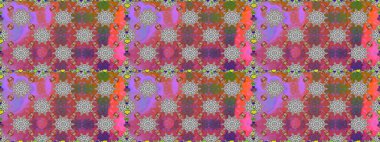 Parmak izi, kumaş, duvar kâğıdı, tekstil için raster dokusu. İşlemeli çiçekli, dikişsiz desen. Renkli grunge soyut arkaplanı Cologray çiçekleriyle zenginleştirir.