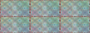 Renkli Bahar Temalı Kusursuz Arkaplan. Çiçeksel fantezi tasarımı, parlak bir arka planda, kusursuz bir desen. Düz Çiçek Elementleri Tasarımı.