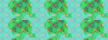 Raster illüstrasyonundaki çiçek desenli çizim. Renkli Bahar Teması eskiz kalıbı. Düz Çiçek Elementleri Tasarımı. Süslü kumaş deseni.