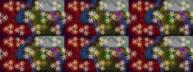 Kahverengi ve kırmızı renkte çiçekler. Renkli Yaz Temalı eskiz kalıbı. Düz Çiçek Elementleri Tasarımı. Raster illüstrasyonunda çiçek deseni çizimi.