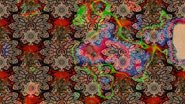 Sketch Floral Pattern in Raster illustration. Fancy fabric pattern. Colour Spring Theme sketch pattern Background. Flat Flower Elements Design.