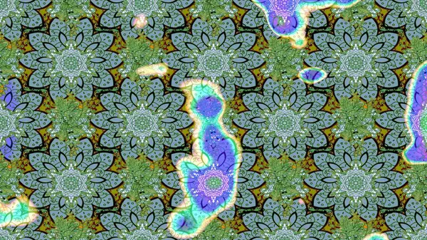 Yeşil renkli şirin çiçek deseni. Raster Modaya uygun kumaş deseni. Renkli Bahar Teması eskiz kalıbı. Düz Çiçek Elementleri Tasarımı.