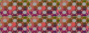 Şirin çiçek elementleri. Raster illüstrasyonu. Kusursuz desenli, modaya uygun kumaş deseni. Renkli Bahar Temalı Kusursuz Arkaplan. Düz Çiçek Elementleri Tasarımı.